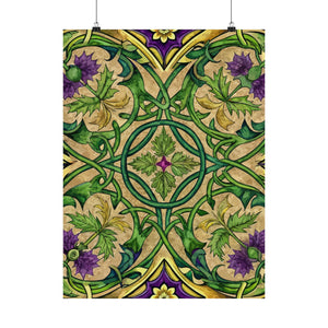 Folk Floral Pattern, Celtic Inspired 01 - 18 in x 24 in Matte Poster