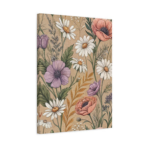 Wildflowers Pattern 096 - 18 in x 24 in Matte Canvas, Stretched, 1.25 in