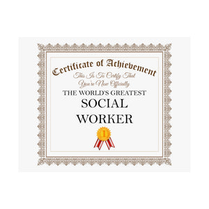 World's Greatest Social Worker - 14 in x 11 in Matte Poster
