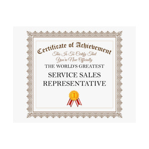 World's Greatest Service Sales Representative - 14 in x 11 in Matte Poster