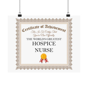 World's Greatest Hospice Nurse - 14 in x 11 in Matte Poster