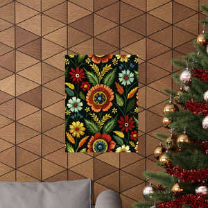 Folk Floral Pattern, Serbian Inspired 02 - 18 in x 24 in Matte Poster