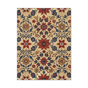 Folk Floral Pattern, Moroccan Inspired 10 - 18 in x 24 in Matte Canvas, Stretched, 1.25 in