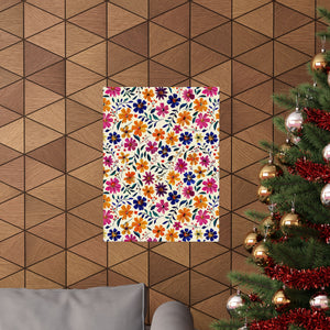 Mexican Floral Fiesta Pattern 008 - 18 in x 24 in Matte Poster