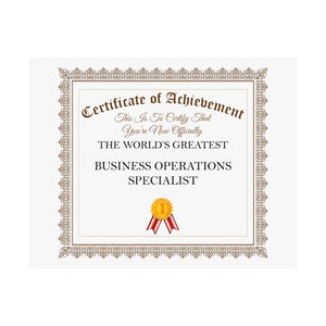 World's Greatest Business Operations Specialist - 14 in x 11 in Matte Poster