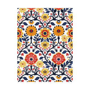 Mexican Floral Fiesta Pattern 043 - 18 in x 24 in Matte Poster