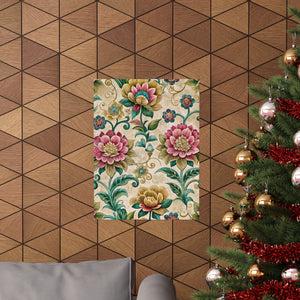 Folk Floral Pattern, Bhutanese Inspired 01 - 18 in x 24 in Matte Poster