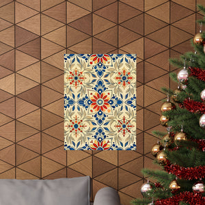 Folk Floral Pattern, Moroccan Inspired 07 - 18 in x 24 in Matte Poster