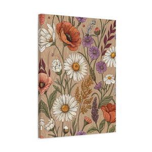 Wildflowers Pattern 095 - 18 in x 24 in Matte Canvas, Stretched, 1.25 in