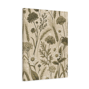 Wildflowers Pattern 081 - 18 in x 24 in Matte Canvas, Stretched, 1.25 in