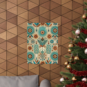 Folk Floral Pattern, Native American Inspired 01 - 18 in x 24 in Matte Poster