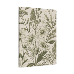 Wildflowers Pattern 158 - 18 in x 24 in Matte Canvas, Stretched, 1.25 in