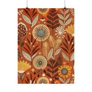Folk Floral Pattern, African Inspired 02 - 18 in x 24 in Matte Poster