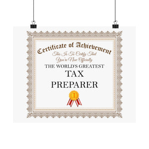World's Greatest Tax Preparer - 14 in x 11 in Matte Poster