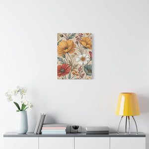 Wildflowers Pattern 031 - 18 in x 24 in Matte Canvas, Stretched, 1.25 in