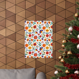 Mexican Floral Fiesta Pattern 024 - 18 in x 24 in Matte Poster