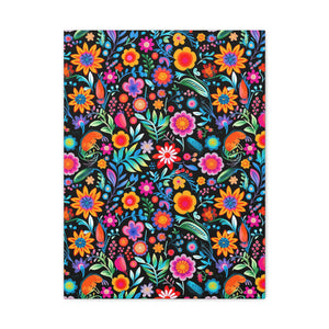 Mexican Floral Fiesta Pattern 060 - 18 in x 24 in Matte Canvas, Stretched, 1.25 in