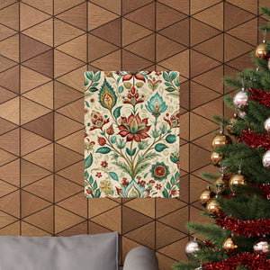 Folk Floral Pattern, Indian Inspired 07 - 18 in x 24 in Matte Poster