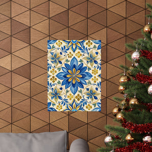 Folk Floral Pattern, Portuguese Inspired 02 - 18 in x 24 in Matte Poster