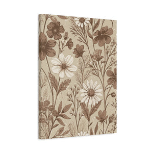 Wildflowers Pattern 077 - 18 in x 24 in Matte Canvas, Stretched, 1.25 in