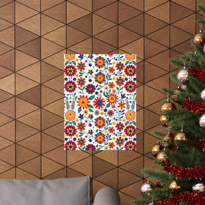 Mexican Floral Fiesta Pattern 026 - 18 in x 24 in Matte Poster