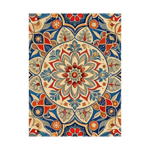 Folk Floral Pattern, Moroccan Inspired 01 - 18 in x 24 in Matte Poster