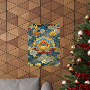Folk Floral Pattern, Tibetan Inspired 01 - 18 in x 24 in Matte Poster