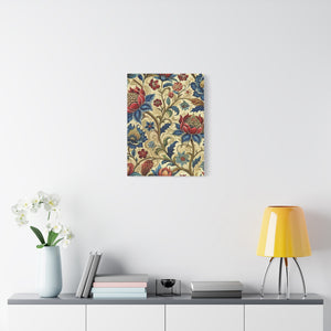 Folk Floral Pattern, Mongolian Inspired 02 - 18 in x 24 in Matte Canvas, Stretched, 1.25 in
