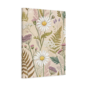 Wildflowers Pattern 050 - 18 in x 24 in Matte Canvas, Stretched, 1.25 in