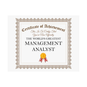 World's Greatest Management Analyst - 14 in x 11 in Matte Poster
