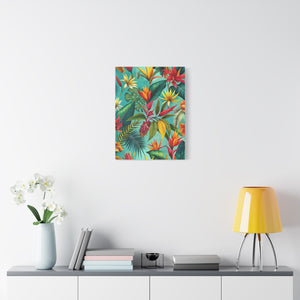 Folk Floral Pattern, Brazilian Inspired 03 - 18 in x 24 in Matte Canvas, Stretched, 1.25 in
