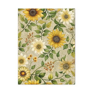 Folk Floral Pattern, Appalachian Inspired 02 - 18 in x 24 in Matte Canvas, Stretched, 1.25 in