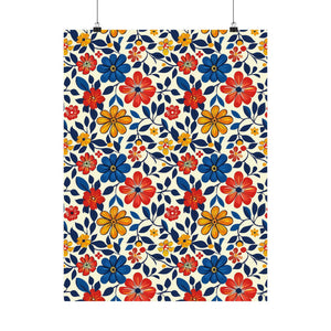 Mexican Floral Fiesta Pattern 042 - 18 in x 24 in Matte Poster