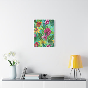 Folk Floral Pattern, Colombian Inspired 01 - 18 in x 24 in Matte Canvas, Stretched, 1.25 in