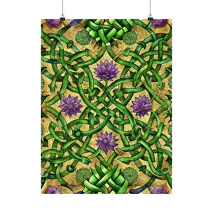 Folk Floral Pattern, Celtic Inspired 06 - 18 in x 24 in Matte Poster