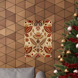 Folk Floral Pattern, Aztec Inspired 01 - 18 in x 24 in Matte Poster