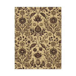 Folk Floral Pattern, Afghan Inspired 02 - 18 in x 24 in Matte Canvas, Stretched, 1.25 in