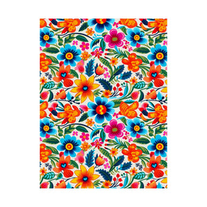 Mexican Floral Fiesta Pattern 050 - 18 in x 24 in Matte Poster