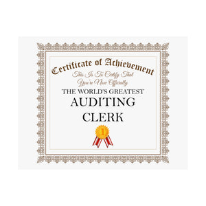 World's Greatest Auditing Clerk - 14 in x 11 in Matte Poster