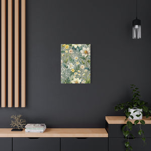 Folk Floral Pattern, Alpine Inspired 02 - 18 in x 24 in Matte Canvas, Stretched, 1.25 in