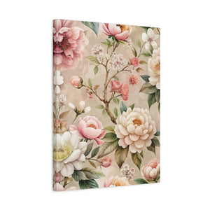 Folk Floral Pattern, Japanese Inspired 02 - 18 in x 24 in Matte Canvas, Stretched, 1.25 in