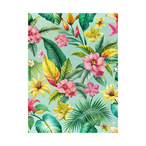 Folk Floral Pattern, Caribbean Inspired 01 - 18 in x 24 in Matte Poster