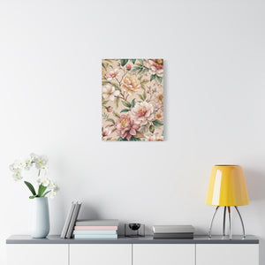 Folk Floral Pattern, Japanese Inspired 01 - 18 in x 24 in Matte Canvas, Stretched, 1.25 in