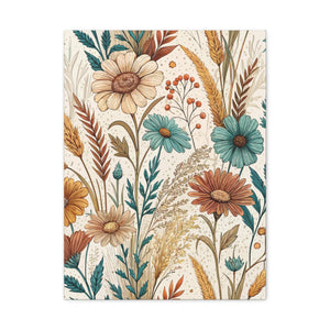 Wildflowers Pattern 006 - 18 in x 24 in Matte Canvas, Stretched, 1.25 in