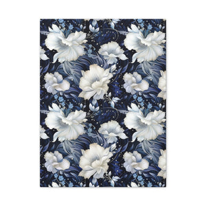 Nocturnal Bloom Pattern 007 - 18 in x 24 in Matte Canvas, Stretched, 1.25 in