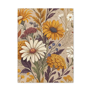 Wildflowers Pattern 023 - 18 in x 24 in Matte Canvas, Stretched, 1.25 in