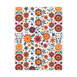 Mexican Floral Fiesta Pattern 026 - 18 in x 24 in Matte Canvas, Stretched, 1.25 in