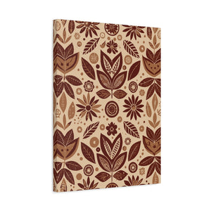Folk Floral Pattern, Aztec Inspired 02 - 18 in x 24 in Matte Canvas, Stretched, 1.25 in