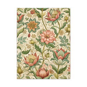 Folk Floral Pattern, Himalayan Inspired 02 - 18 in x 24 in Matte Canvas, Stretched, 1.25 in