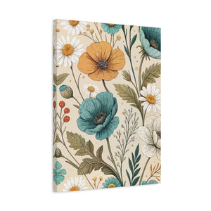 Wildflowers Pattern 073 - 18 in x 24 in Matte Canvas, Stretched, 1.25 in